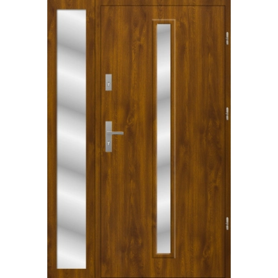 Drzwi zewnetrzne S03 z naswietlem zloty dab 72mm
